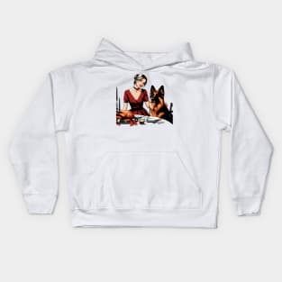 Lady And German Shepherd Thanksgiving Kids Hoodie